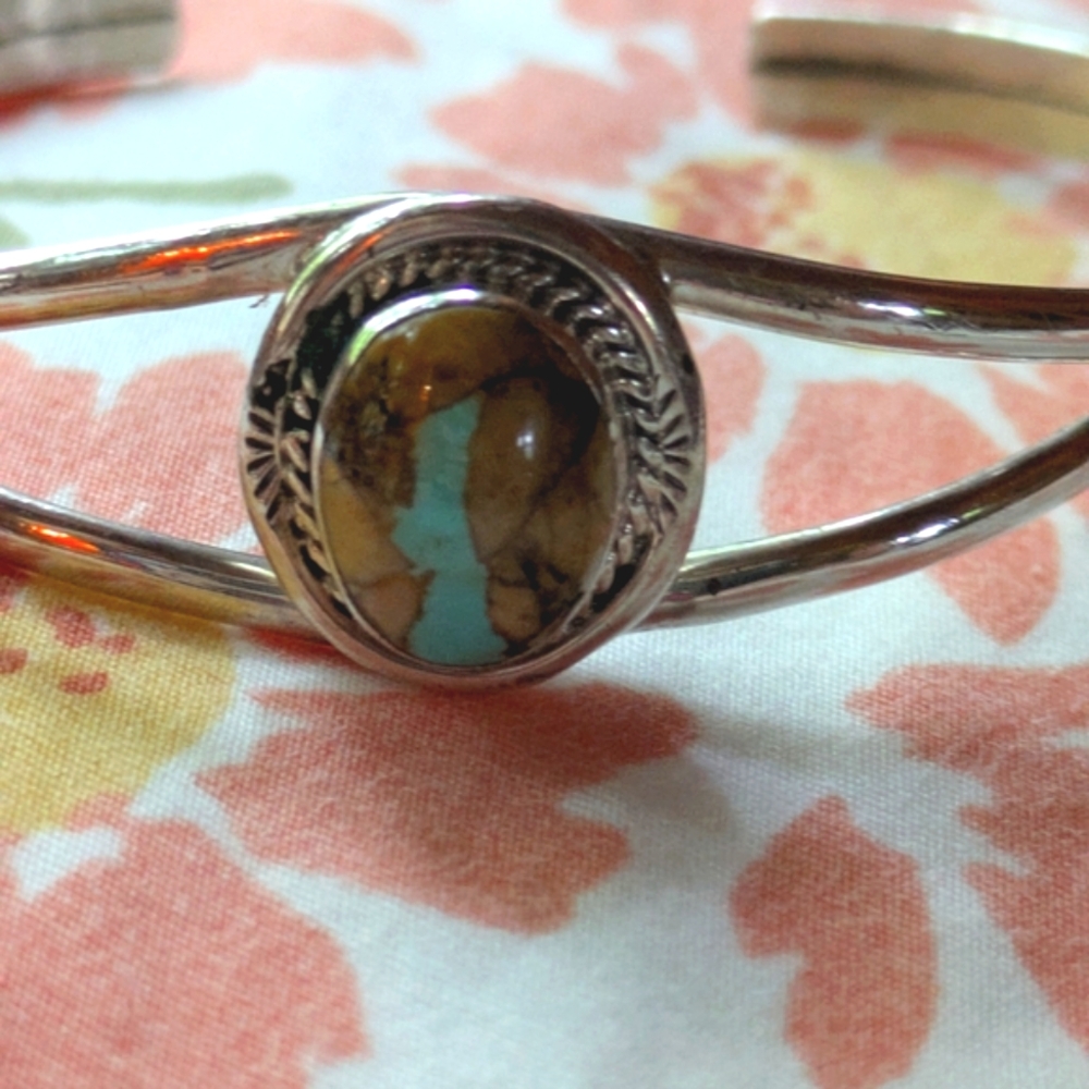 Silver and Turquoise Women's Bracelet